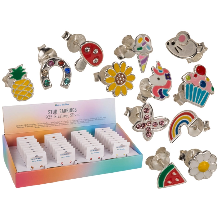 Stud earrings silver 925 - children's collection