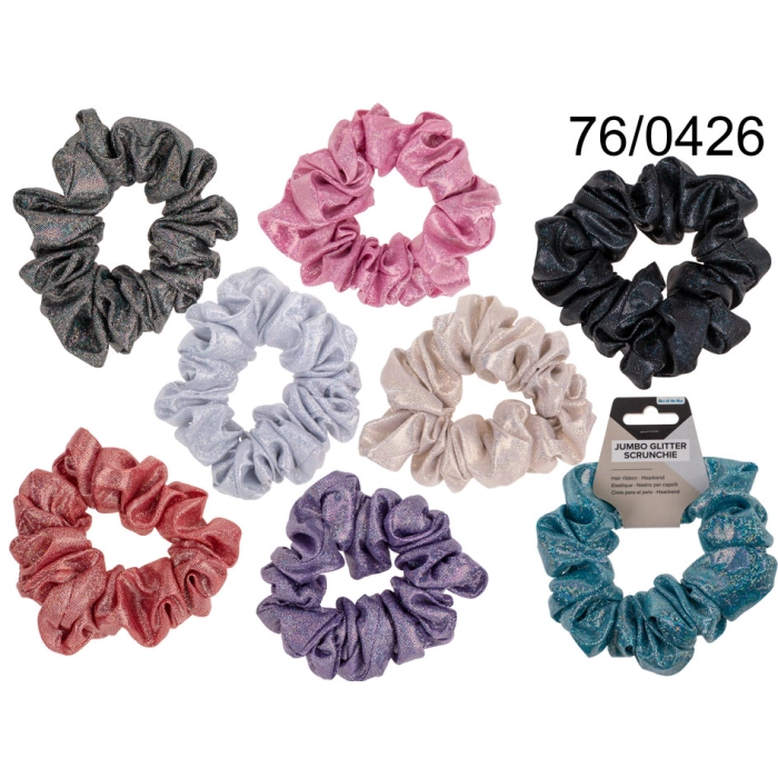Jumbo fabric hair band with glitter