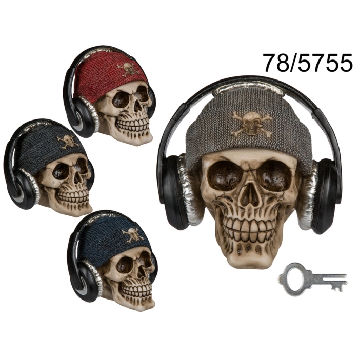 Skull in Headphones Money Box