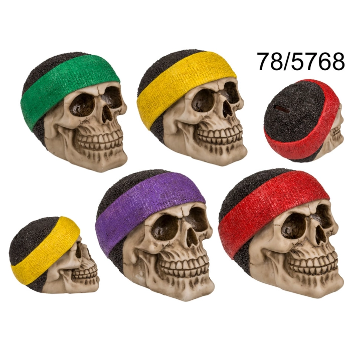 Money Bank skull with a headband
