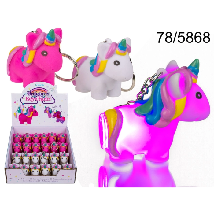 Unicorn Keychain with LED