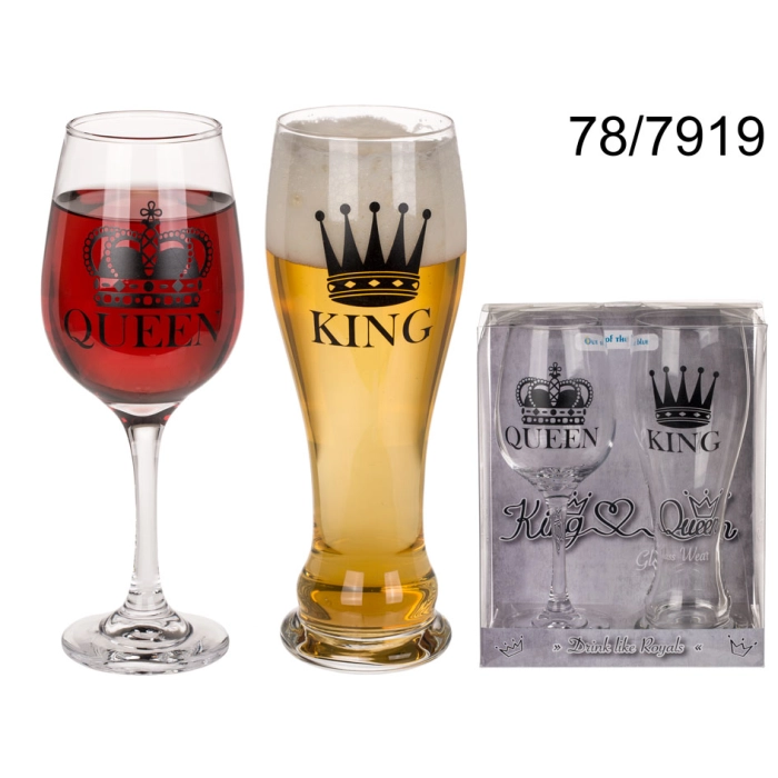Glasses for a King & Queen pair