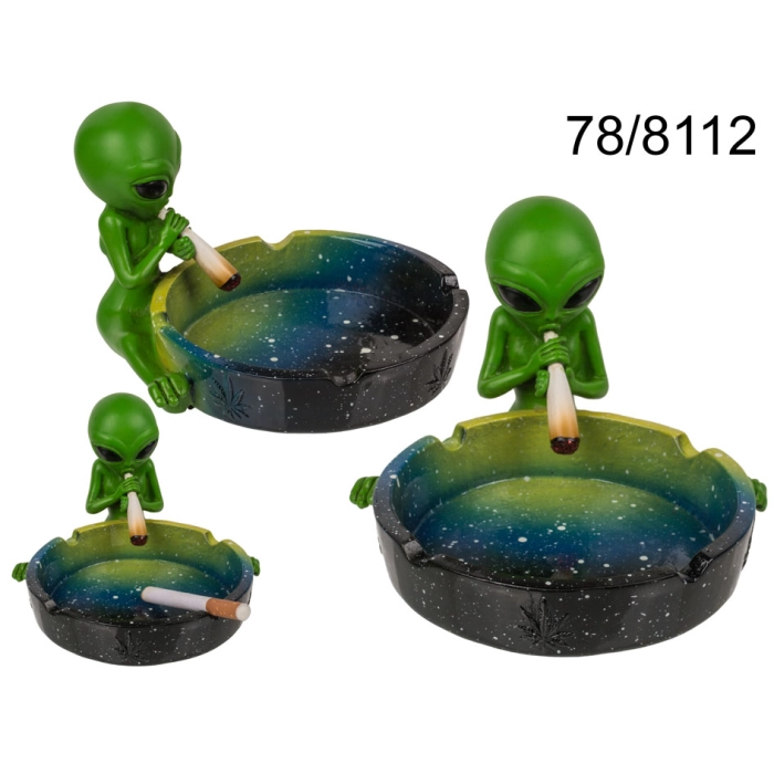 Ashtray Alien with a joint