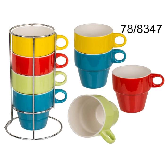 Set of ceramic coffee mugs
