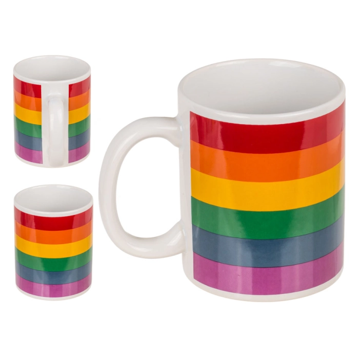 Regenbogen-Steinzeugbecher - 300 ml