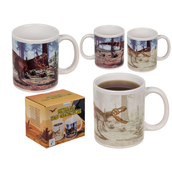 Magic T-rex dinosaur mug - changes color!