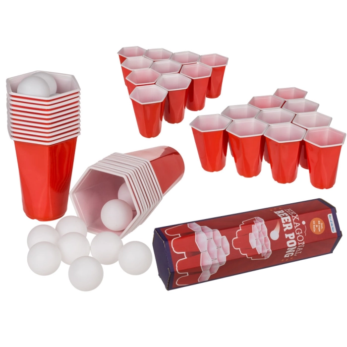 Beer party game - hexagonal ping pong
