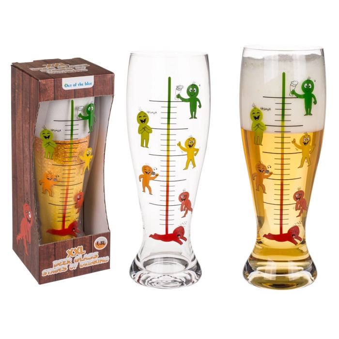 Beer glass XL - Stages of drinking