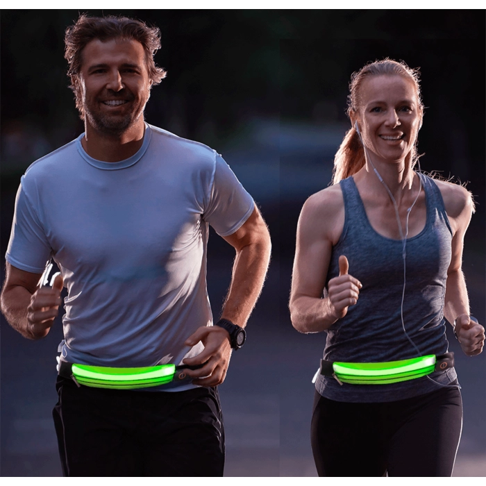 LED hip bag for runners, glows in the dark