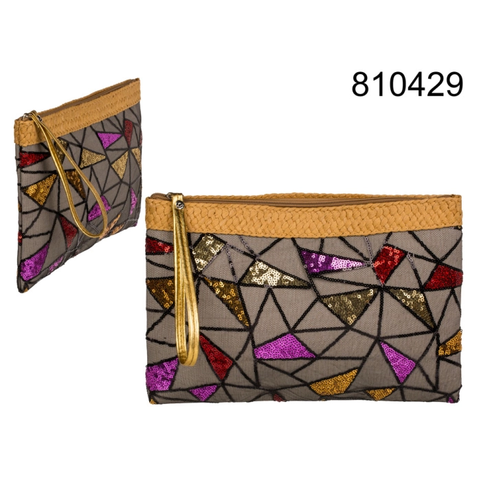 Cosmetic bag with sequins XL