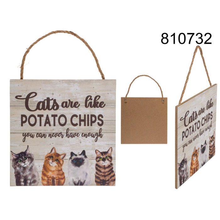 Decoration for hanging Cats are like potato chips