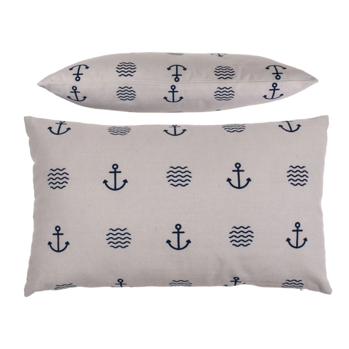 Decorative marine pillow 50x30 cm - white