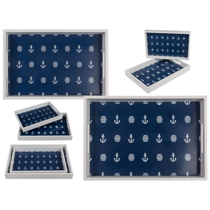 A set of two wooden trays - Anchor
