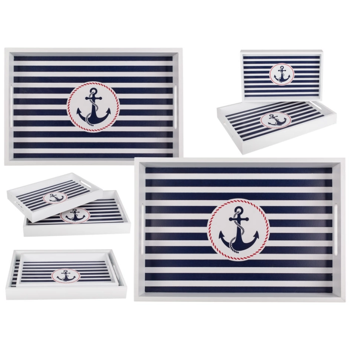 A set of two wooden trays - Anchor