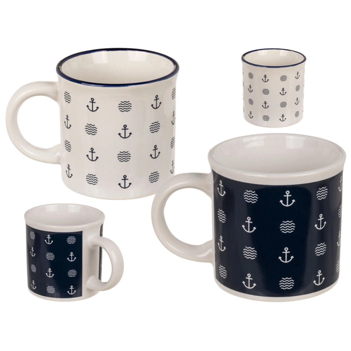 Marine stoneware mug