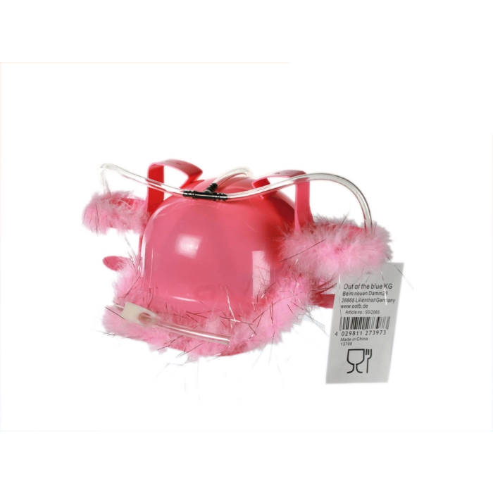 Drinking Helmet with Pink Fur