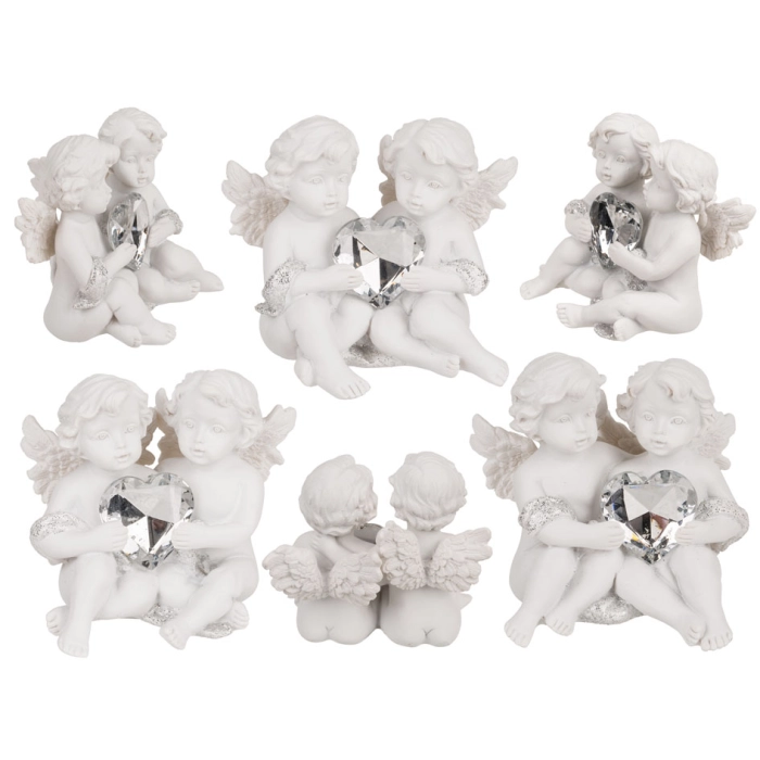 A pair of angels with a crystal heart