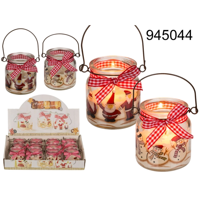 Candle in Christmas Jar