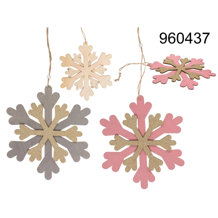 Decorative star to hang with glitter 23 cm - Christmas