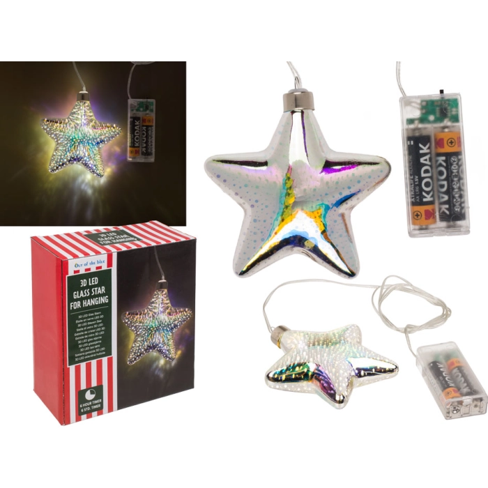 Glass star to hang LED