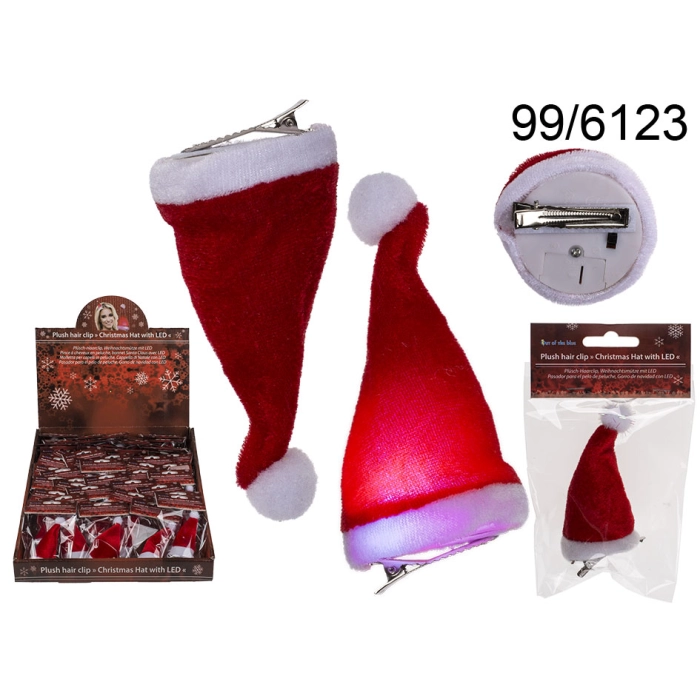 Hair clip Santa hat with LED