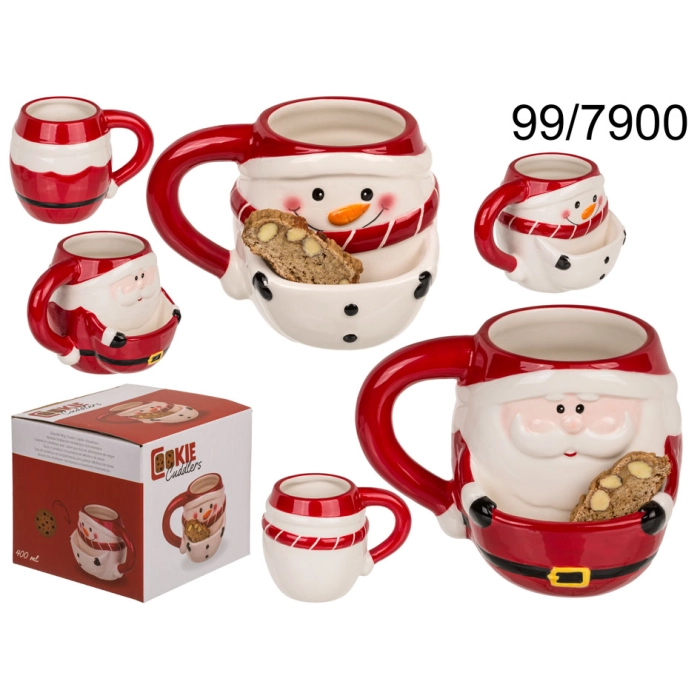 Cookie mug Snowman or Saint. Santa Claus