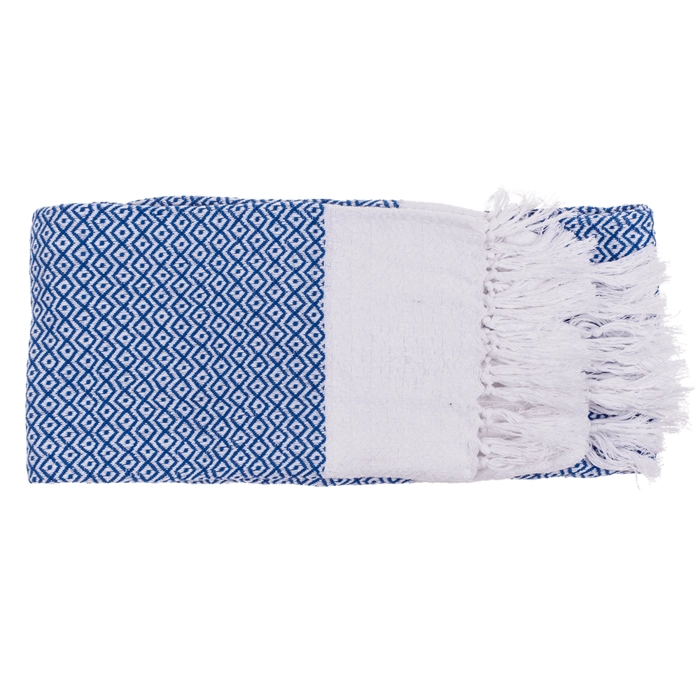 Kék-fehér fouta törölköző 80x170 cm