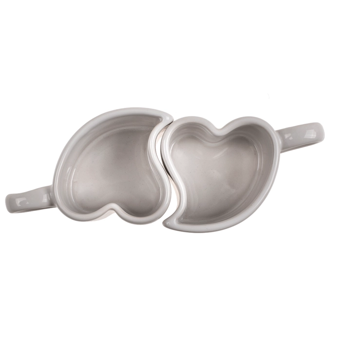 Heart-shaped espresso cups in love