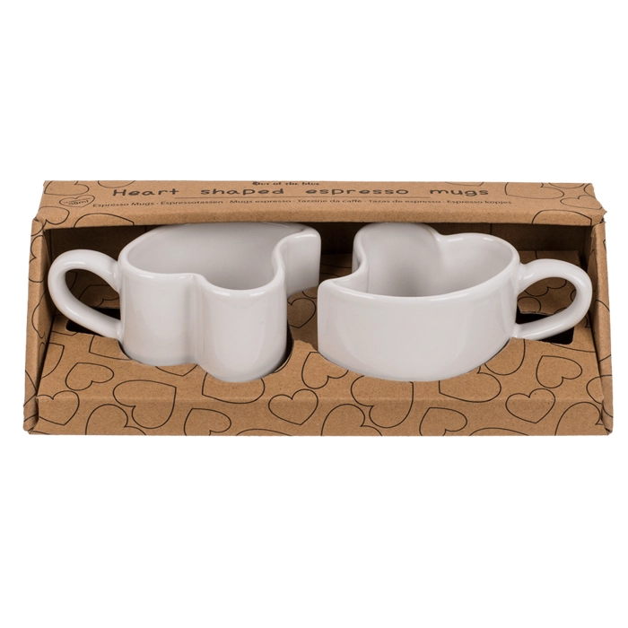 Heart-shaped espresso cups in love