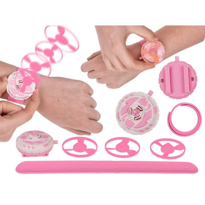 Bracelet with shooting spinners - pink