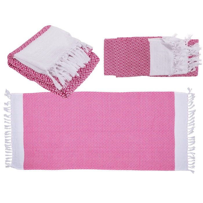 Ručník fouta růžovo-bílý 80x170 cm