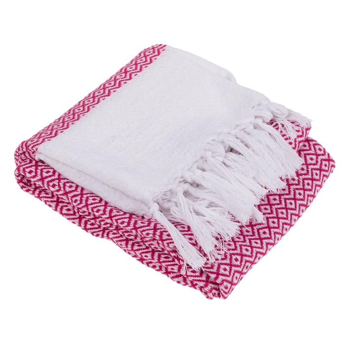 Ručník fouta růžovo-bílý 80x170 cm