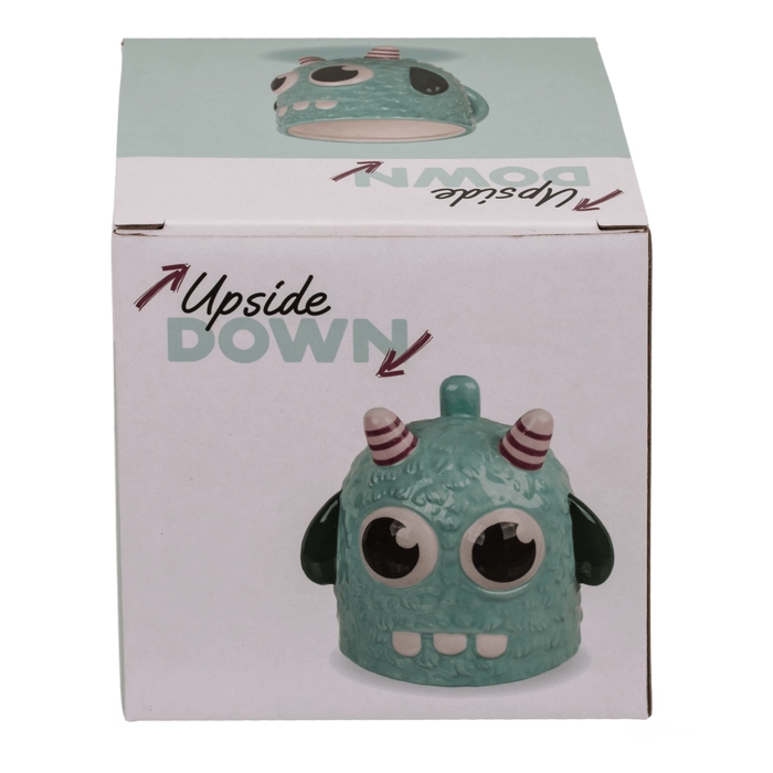Inverted head mug - blue monster 12 x 14 cm