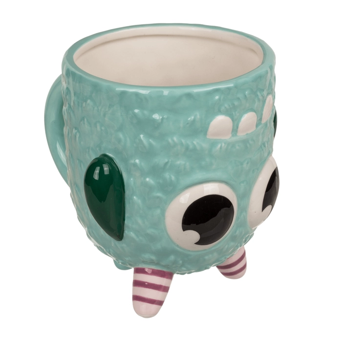 Inverted head mug - blue monster 12 x 14 cm
