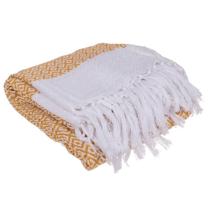Ručník fouta žlutý a bílý 80x170 cm
