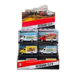 Metalowy Samochód Dostawczy – Food Truck z Napędem Pull Back | Hurtownia Zabawek Kemis.pl