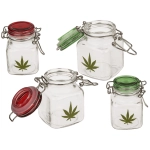 Zbiornik Szklany z Motywem Konopi