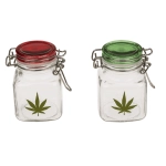 Zbiornik Szklany z Motywem Konopi