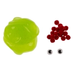 Świąteczny Slime Glitter Crystal z oczkami i pomponami 130 g | Hurtownia zabawek i gadżetów