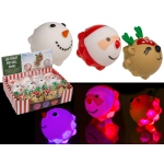 Świąteczna Piłka LED Antystresowa – Mikołaj, Renifer, Bałwanek | Hurtownia Zabawek Kemis.pl