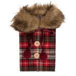 Ubranko na Butelkę z Futrzanym Kołnierzem – Świąteczna Ozdoba Stołu | Hurtownia dekoracji i prezentów