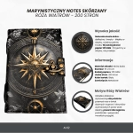 Skórzany Notes Retro z Różą Wiatrów – 200 stron