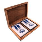Zestaw 2 Talii Kart w Drewnianym Pudełku Vintage