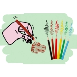 Drewniane kredki (6 sztuk)