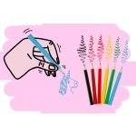 Fából készült mini egyszarvú zsírkréták (6 db)