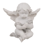 Figurka Aniołka z Kryształowym Sercem – Symbol Miłości i Spokoju | Hurtownia Prezentów Kemis.pl