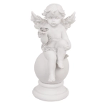 Aniołek z Kryształowym Sercem na Kuli – Elegancka Figurka Dekoracyjna | Hurtownia Prezentów Kemis.pl