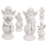 Aniołek z Kryształowym Sercem na Kuli – Elegancka Figurka Dekoracyjna | Hurtownia Prezentów Kemis.pl