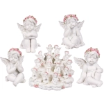 Aniołek z Różową Wiankiem – Subtelna Figurka Dekoracyjna | Hurtownia Prezentów Kemis.pl