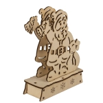 Drewniana Siluetka LED Mikołaj – Świąteczna Dekoracja z Ciepłym Światłem | Hurtownia Prezentów Kemis.pl